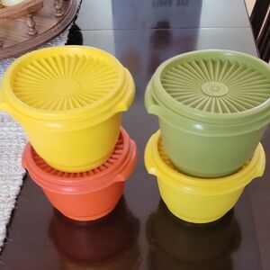 Vintage Tupperware Colorful Plastic Storage Containers with lids